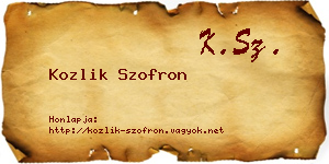 Kozlik Szofron névjegykártya